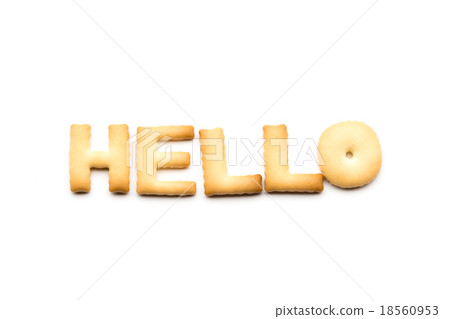 Word hello biscuit isolated on white background Word hello biscuit isolated on white background 18560953