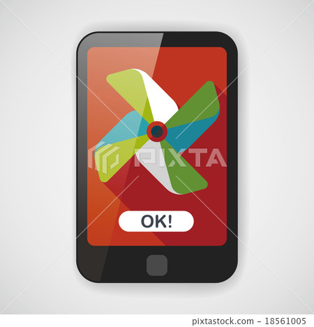 Windmill flat icon with long shadow - Stock Illustration [18561005] - PIXTA