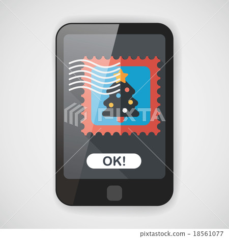 Christmas stamp flat icon with long shadow,eps10 Christmas stamp flat icon with long shadow,eps10 18561077