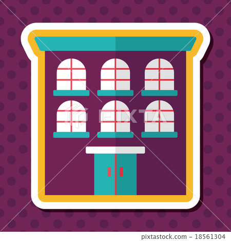 Building flat icon with long shadow,eps10 18561304