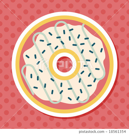 donut flat icon with long shadow,eps10 18561354