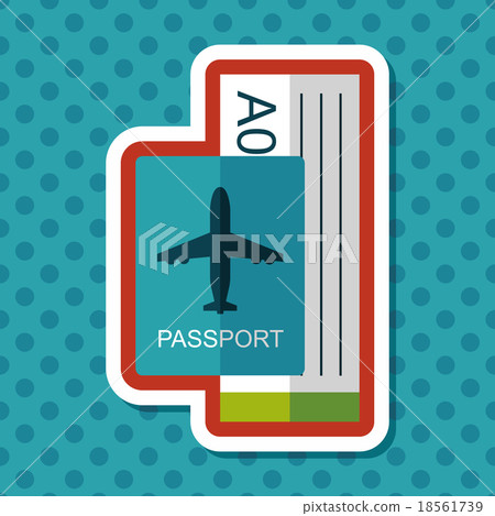 Air ticket flat icon with long shadow,eps10 18561739