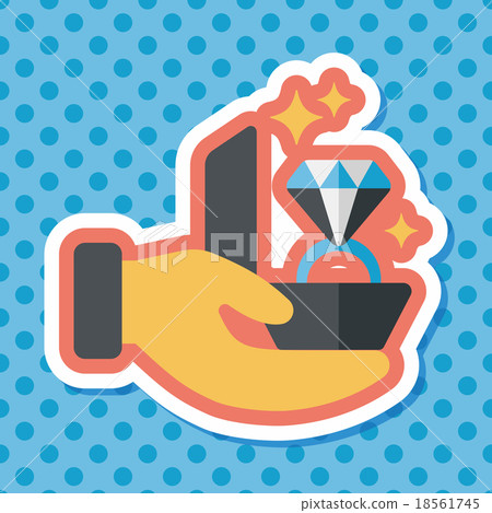 Propose diamond ring flat icon with long shadow,eps10 Propose diamond ring flat icon with long shadow,eps10 18561745