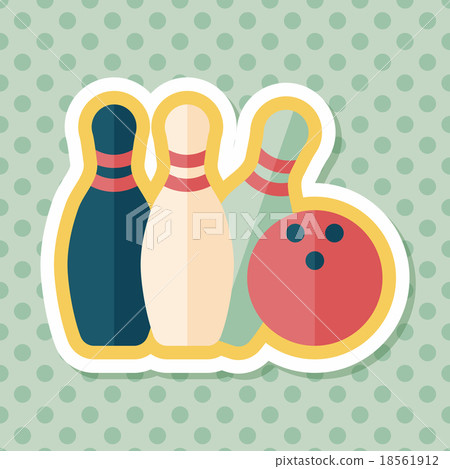 bowling flat icon with long shadow,eps10 18561912