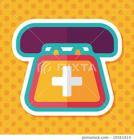 emergency call flat icon with long shadow,eps10 18561914