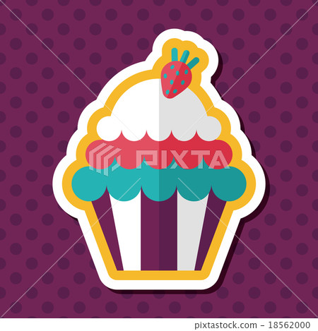 cupcake flat icon with long shadow,eps10 cupcake flat icon with long shadow,eps10 18562000