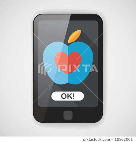 Apple flat icon with long shadow 18562001