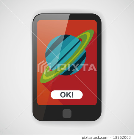 Space planet flat icon with long shadow,eps10 18562003
