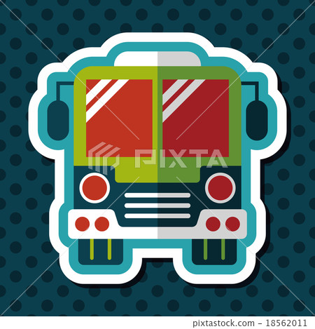 Transportation bus flat icon with long shadow,eps10 Transportation bus flat icon with long shadow,eps10 18562011