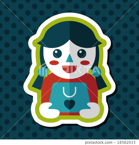 shopping girl and present flat icon with long shadow,eps10 shopping girl and present flat icon with long shadow,eps10 18562015