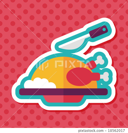 Grill chicken flat icon with long shadow,eps10 18562017