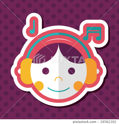Music flat icon with long shadow,eps10 - Stock Illustration [18562102 ...