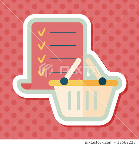 shopping list flat icon with long shadow,eps10 shopping list flat icon with long shadow,eps10 18562225
