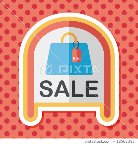 shopping store sale sign flat icon with long shadow,eps10 shopping store sale sign flat icon with long shadow,eps10 18562355