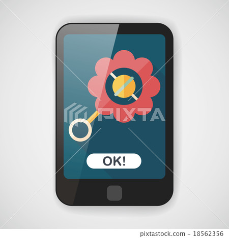 baby rattle flat icon with long shadow,eps10 baby rattle flat icon with long shadow,eps10 18562356