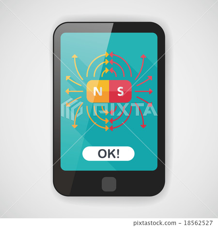 magnetic fields flat icon with long shadow,eps10 18562527