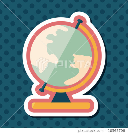 globe flat icon with long shadow,eps10 - Stock Illustration [18562706 ...