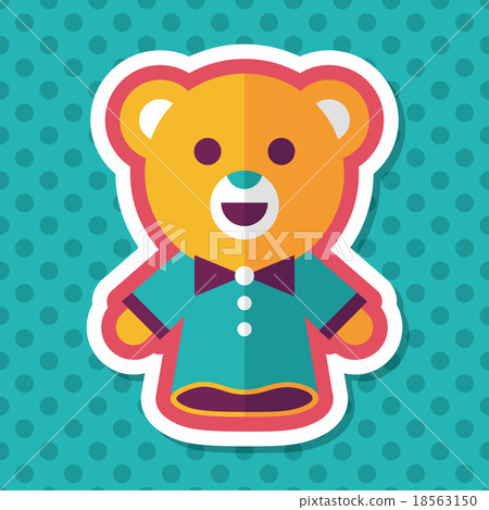 bear hand puppet flat icon with long shadow,eps10 18563150