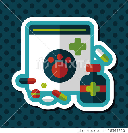 Pet drug flat icon with long shadow,eps10 18563220