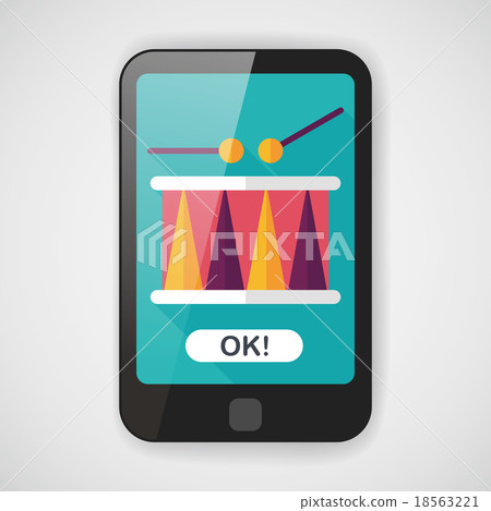 drum flat icon with long shadow,eps10 18563221