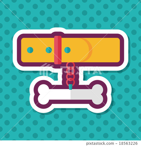 Pet dog chains flat icon with long shadow,eps10 Pet dog chains flat icon with long shadow,eps10 18563226