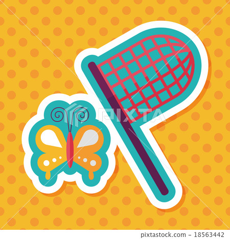 butterfly net flat icon with long shadow,eps10 18563442