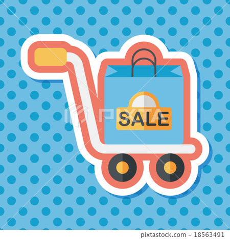 shopping handling trolley flat icon with long shadow,eps10 shopping handling trolley flat icon with long shadow,eps10 18563491