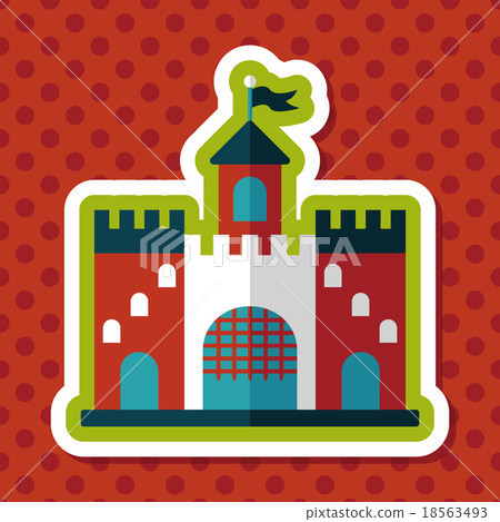 Building castle flat icon with long shadow,eps10 Building castle flat icon with long shadow,eps10 18563493
