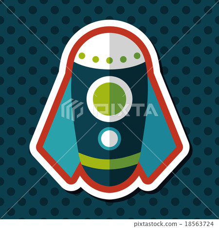 Rocket flat icon with long shadow,eps10 18563724