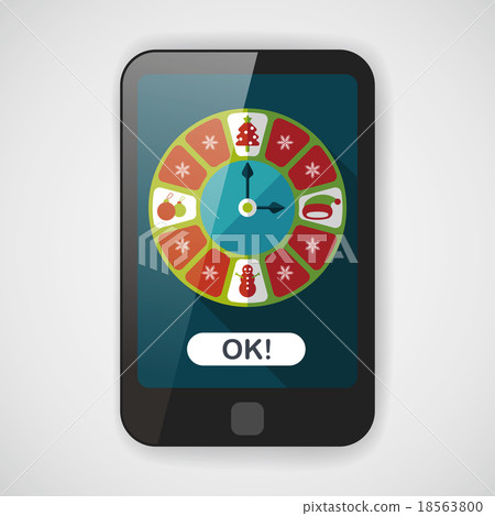 Christmas style clock flat icon with long shadow eps10 Christmas style clock flat icon with long shadow eps10 18563800