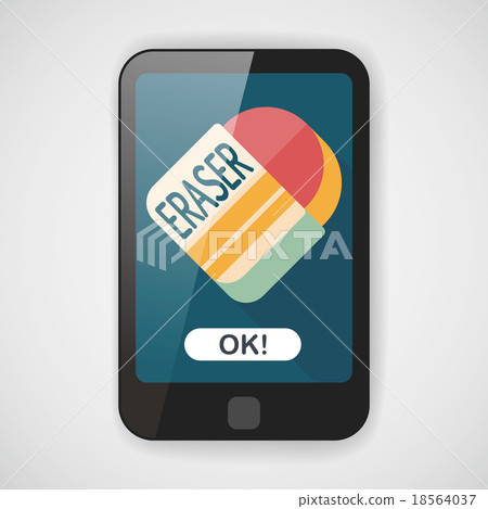 Eraser flat icon with long shadow,eps10 - Stock Illustration [18564037 ...
