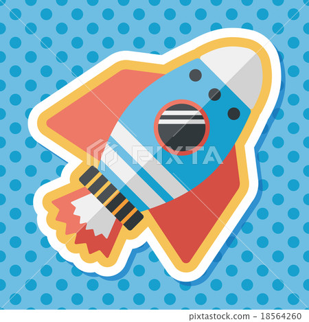 Space rocket flat icon with long shadow,eps10 18564260