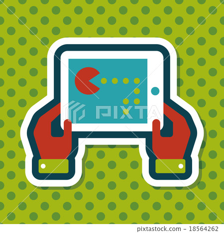 Handheld game consoles flat icon with long shadow,eps10 18564262