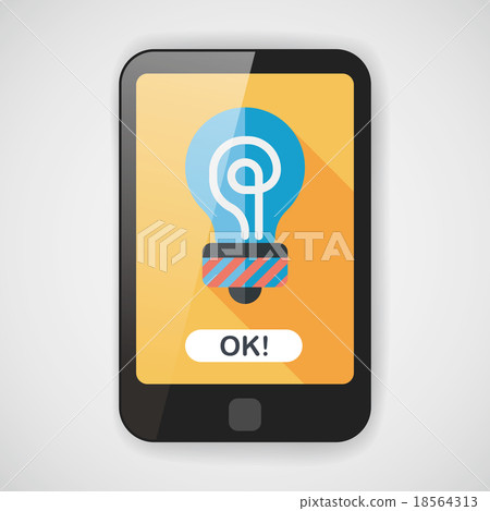 Light bulb flat icon with long shadow,eps10 18564313