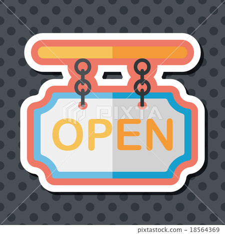 shopping store sign flat icon with long shadow,eps10 18564369