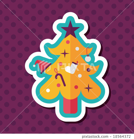 Christmas tree flat icon with long shadow,eps10 18564372