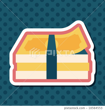Paper money flat icon with long shadow,eps10 18564553