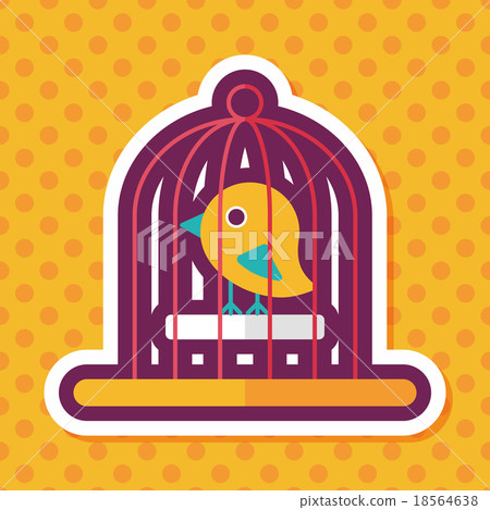 Pet bird cage flat icon with long shadow, eps10 Pet bird cage flat icon with long shadow, eps10 18564638