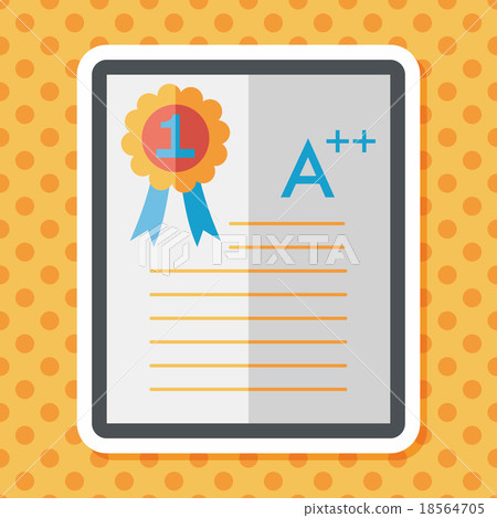 A plus grade in the notebook,flat icon with long shadow,eps10 A plus grade in the notebook,flat icon with long shadow,eps10 18564705