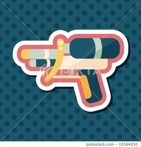 Water Gun flat icon with long shadow,eps10 Water Gun flat icon with long shadow,eps10 18564850