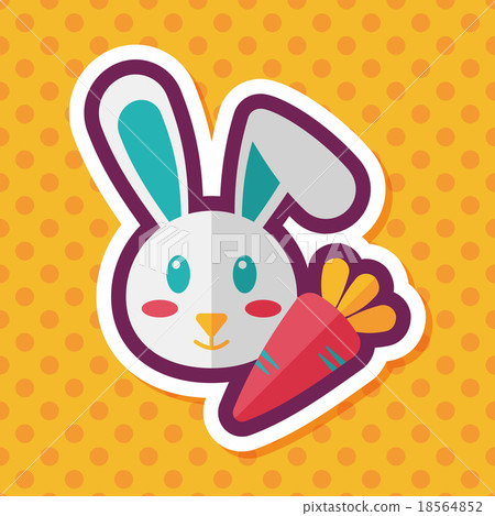 Pet rabbit flat icon with long shadow,eps10 Pet rabbit flat icon with long shadow,eps10 18564852