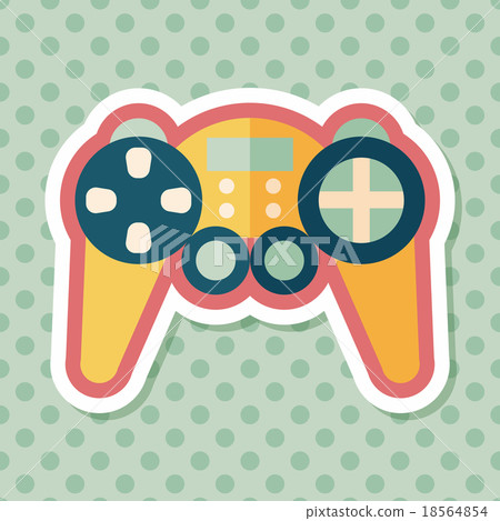 Game controller flat icon with long shadow,eps10 18564854