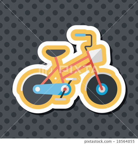 Transportation bicycle flat icon with long shadow,eps10 Transportation bicycle flat icon with long shadow,eps10 18564855
