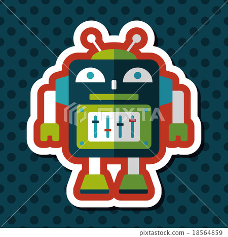robot concept flat icon with long shadow,eps10 robot concept flat icon with long shadow,eps10 18564859
