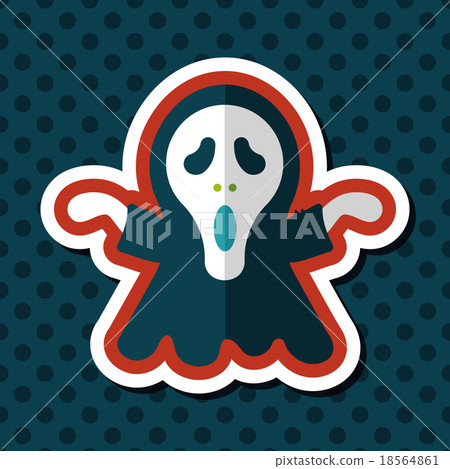 Grim Reaper flat icon with long shadow,eps10 Grim Reaper flat icon with long shadow,eps10 18564861