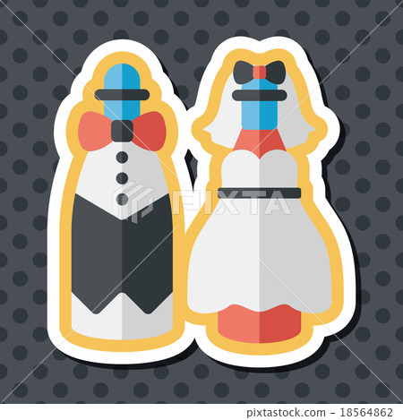 wedding couple flat icon with long shadow,eps10 wedding couple flat icon with long shadow,eps10 18564862