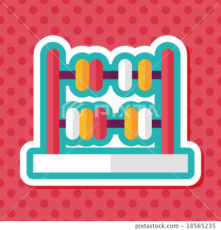 abacus calculation flat icon with long shadow,eps10 18565235