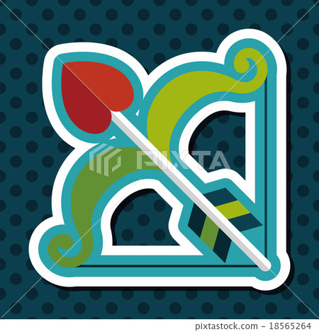 valentine's day Cupid bow and arrow flat icon with long shadow,e valentine's day Cupid bow and arrow flat icon with long shadow,e 18565264