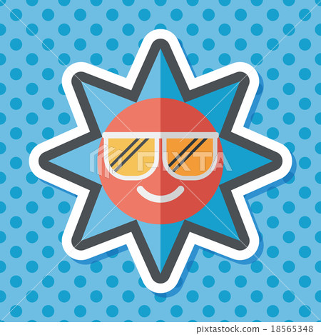 sun flat icon with long shadow,eps10 18565348