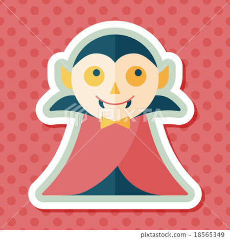 Vampire flat icon with long shadow, eps10 18565349